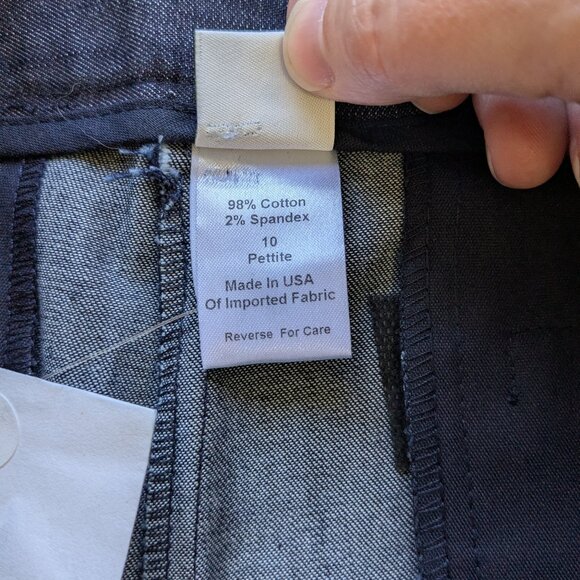 Garnet Hill NWOT Denim Cotton Wide Leg Trouser Pants Jeans Size 10 Petite Modern - Picture 5 of 10